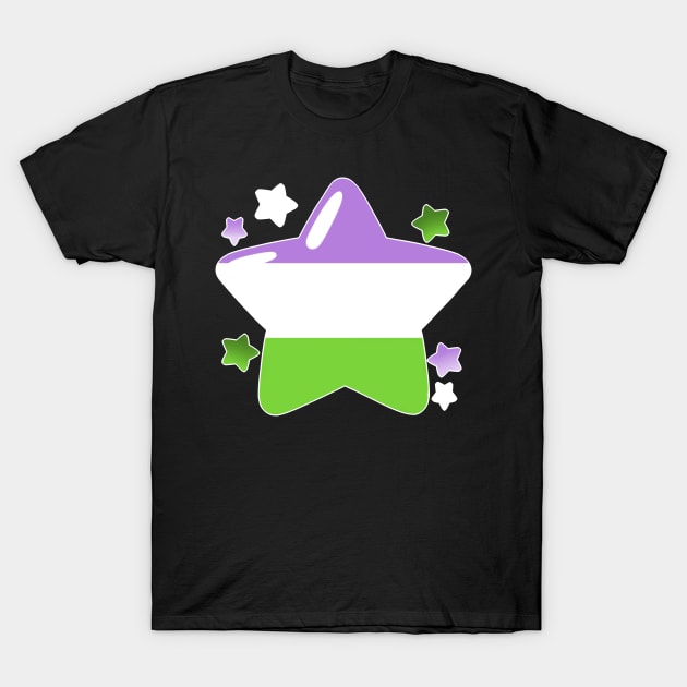 LGBTQ+ Pride Flag Stars - Genderqueer T-Shirt by leashonlife